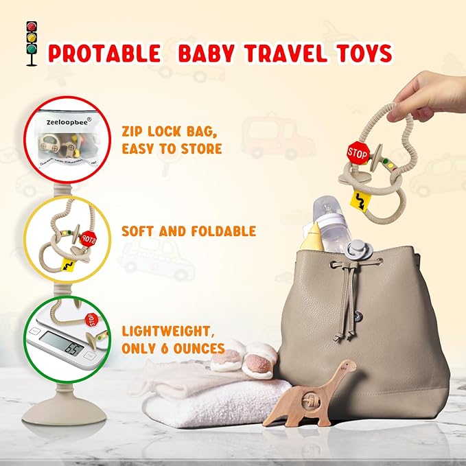 High Chair Suction Toys for Babies 6-12 Months, Suction Cup Toy for Toddlers 1-3, Baby Sensory Montessori Chew Toy for Babies 0-6 Month, Silicone Baby Teething Toys for 12-18 Months