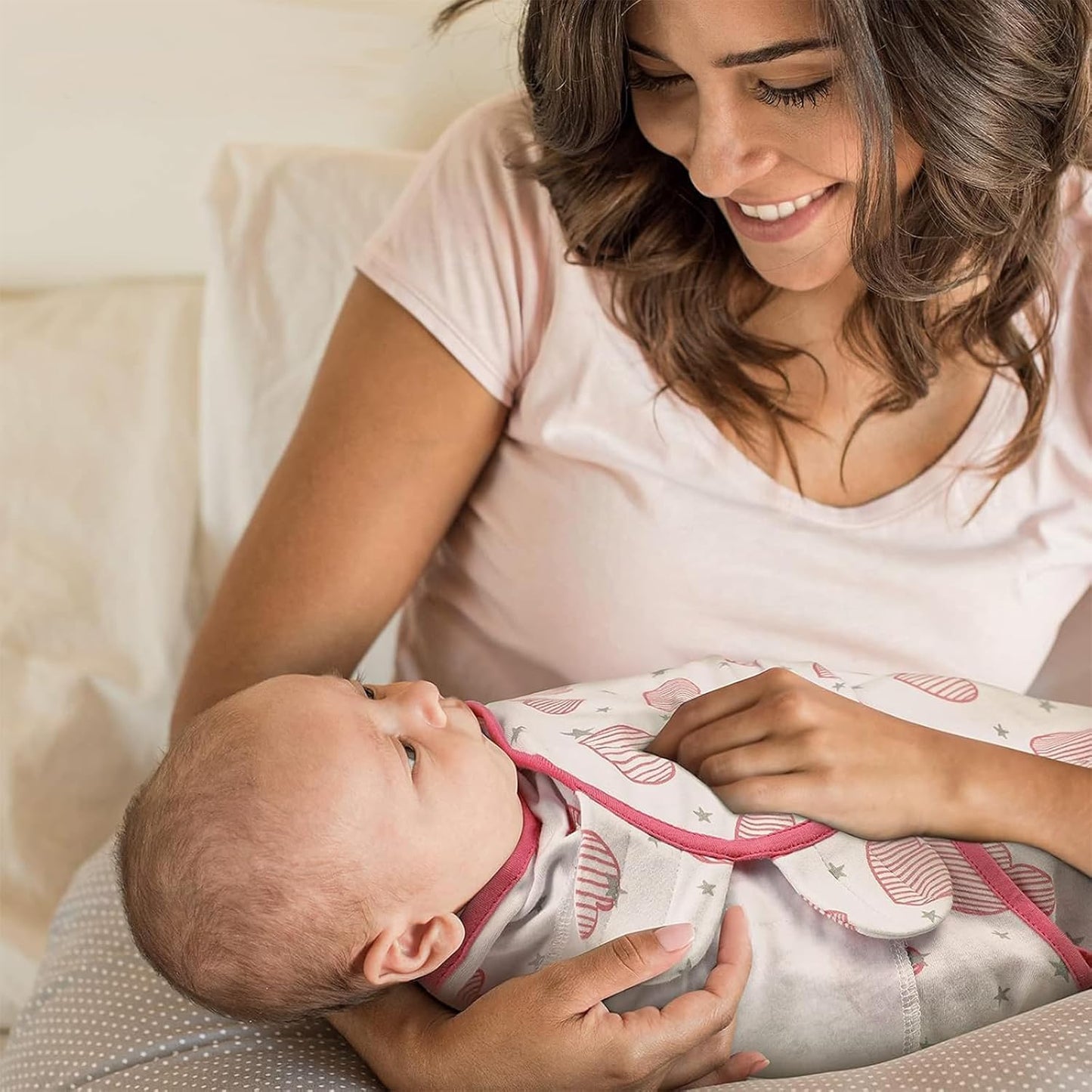 GLLQUEN BABY Swaddles for Newborns - 3 Pack Baby Adjustable Swaddle Sleep Sack for Boys and Girls 0-3 Months,Baby Wrap Swaddle Sack, Stripe & Heart, Nursery Essentials