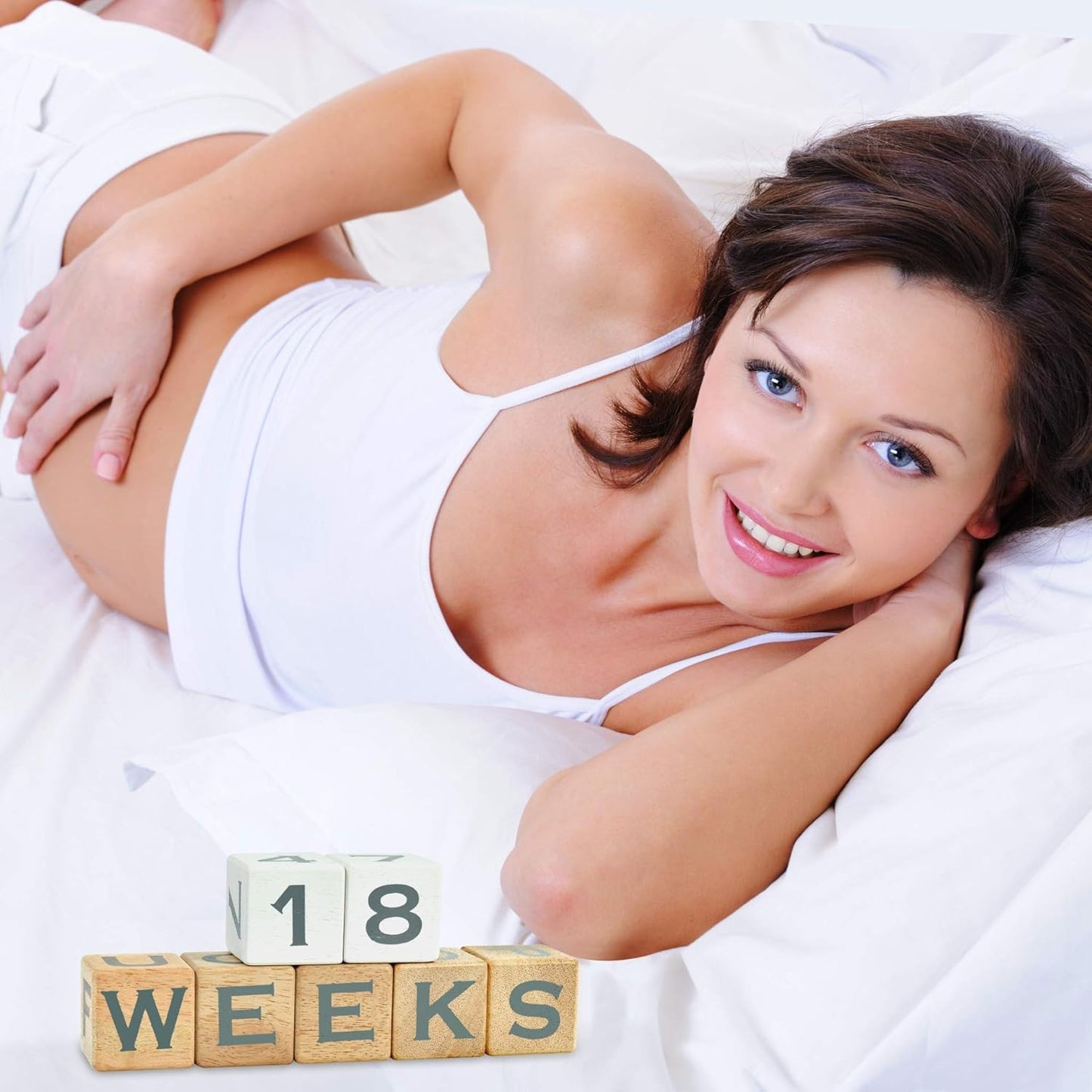 I'm Solid Wood Baby ABC Alphabet Milestone Age Blocks, Personalized Own Name, Gender Neutral, Newborn Gifts & Keepsakes for Picture Props (1.4" / 16 Pcs/Grey)