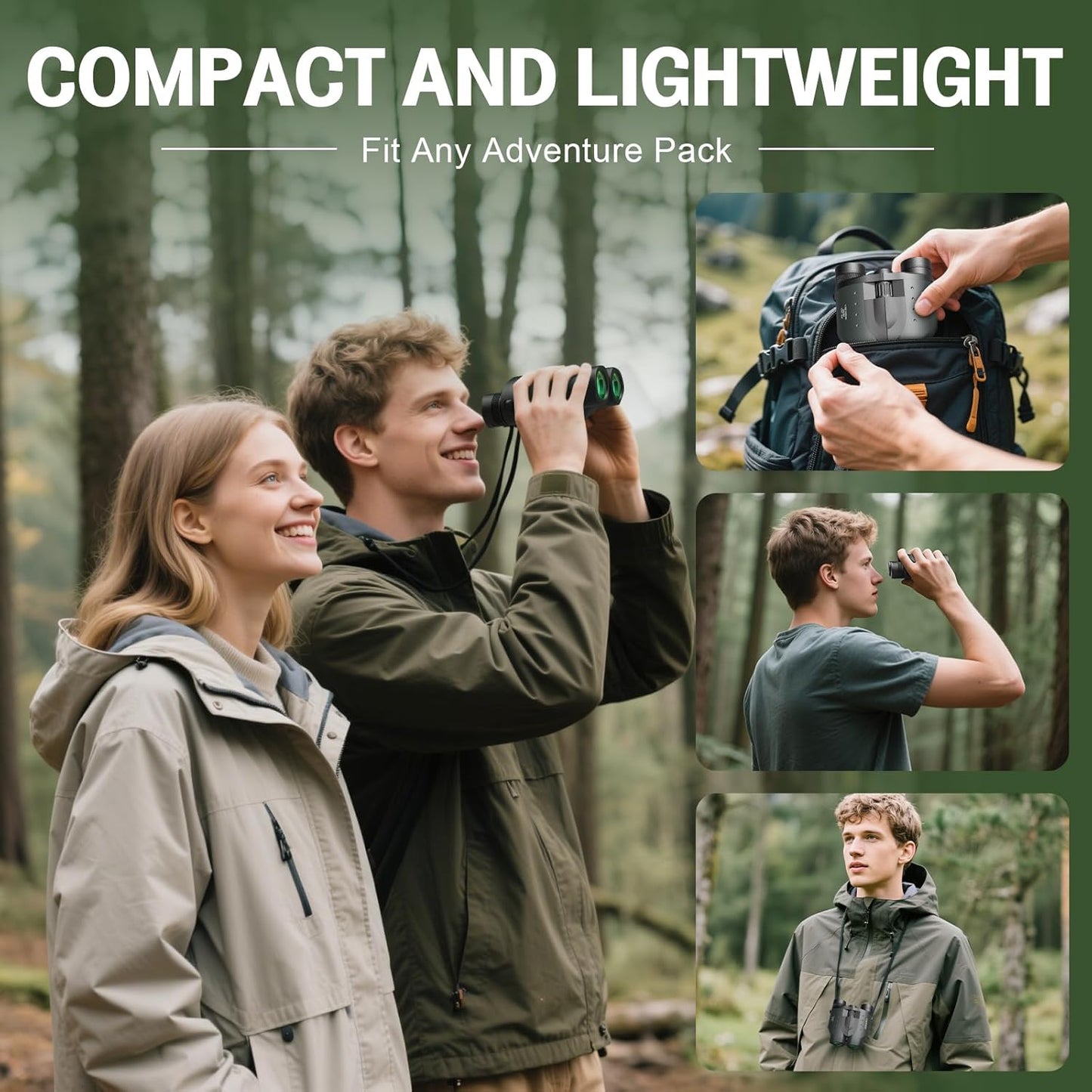 25x32 Binoculars for Adults Kids Compact - DEESOO High Powered Bird Watching Binoculars Lightweight with Small Size for Hunting Traveling Sports Hiking