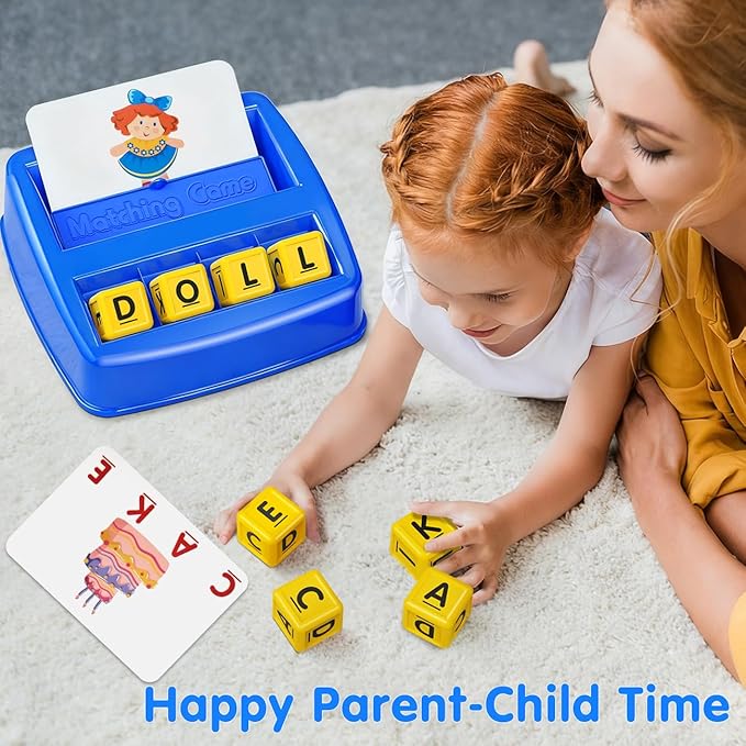 HahaGift Educational Toys for 3-5 Year Old Boy Girl Gifts, Matching Letter Learning Games Activities, Ideal Christmas Birthday Gift for Toddler Kids Age 3 4 5 6 7 Year Olds Boys Girls