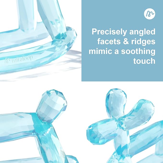 Crystal Jelly Baby Teether – Teething Toys 3-6 Months Food Grade Silicone Teether with Storage Box and Pacifier Clip, Safe for Babies (Voyages Clip+Box)