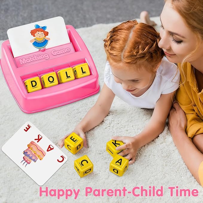 HahaGift Educational Toys for 2-5 Year Old Girl Gifts, Matching Letter Learning Games Activities, Christmas Birthday Gift for Toddler Kids Age 2 3 4 5 Year Olds Girls