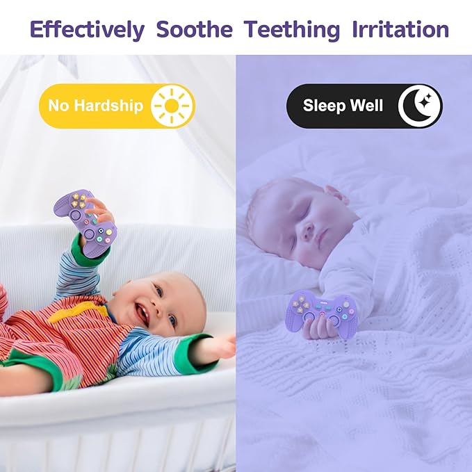 Hooku Silicone Teething Toys for Babies 0-6 Months, Teethers for Babies 6-12 Months, Remote Teether for Baby, Sensory Toys for Babies, Baby Chew Toys