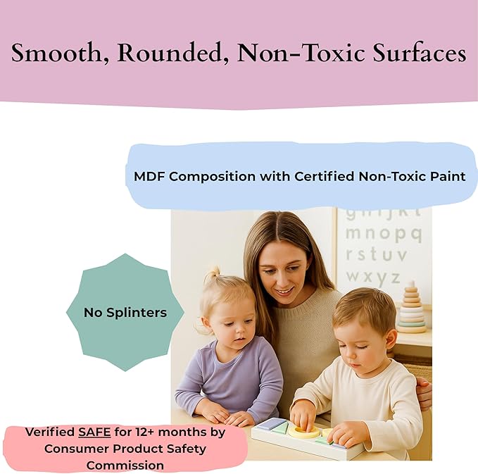 Wooden Shape Sorter for Toddlers | Montessori Toys for 1+ Year Old | Toddler for Learning Object Permanence and Color Sorting | Ages 1-3