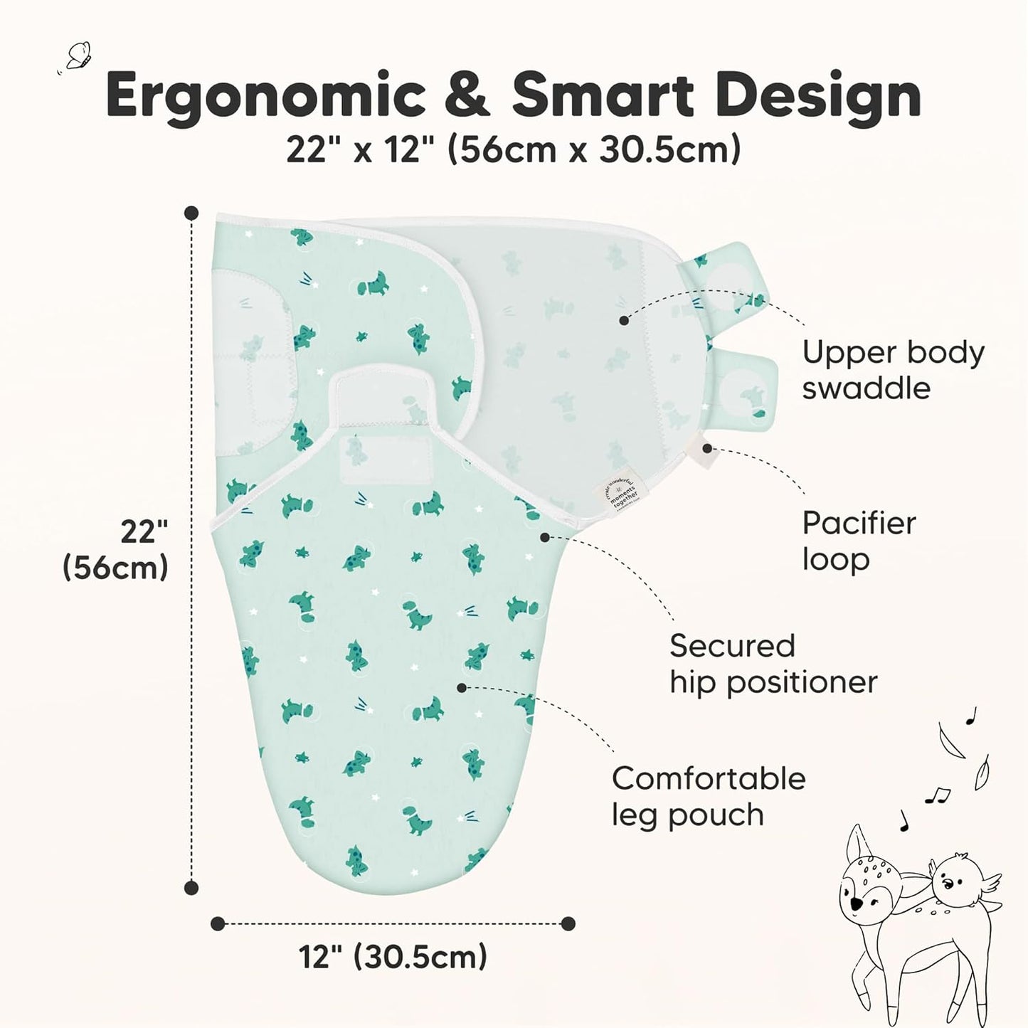 3-Pack Organic Baby Swaddle Sleep Sacks - Swaddles for Newborns, Infant 0-3 Months, Baby Girls, Boys, Soft & Snug Newborn Sleep Sack, Nursery Swaddling Blankets (Space Quest)