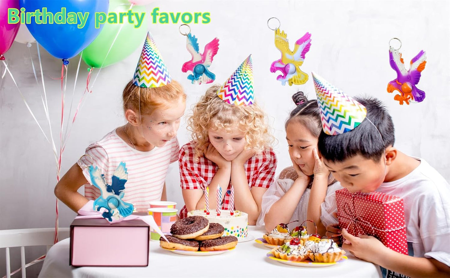 24 Packs Bulk Mini pop Fidget Keychain , Birthday for Boys and Girls Kids Party Favors Supplies and Classroom Student Prize