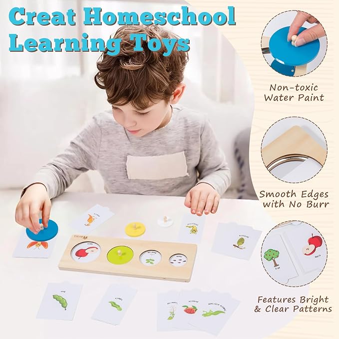 Adena Montessori First Jumbo Knob Dinosaur Wooden Shape Puzzles for Toddlers 1-3,4 Pieces Montessori Dinosaur Shape Sorter 1 2 Year Old Girl Boy Birthday Gifts,Preschool Learning Toys for Baby Kids