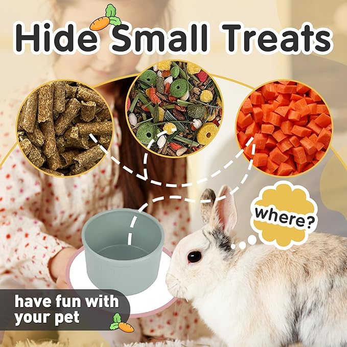 16 Pcs Stacking Cups for Rabbits, Colorful Bunny Toys for Rabbits and Small Animals, Nesting Rabbit Toys of Different Sizes, Bunny Stacking Cups for Hiding Food and Playing