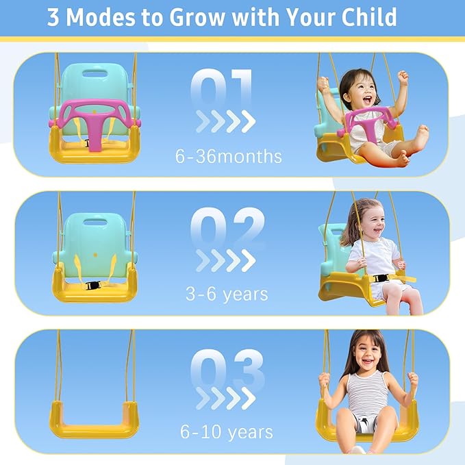 Taleco Gear 2 in 1 Toddler Swing & Baby Jumper, Foldable Baby Swing Outdoor & Indoor Use, Easily Installable and Storable