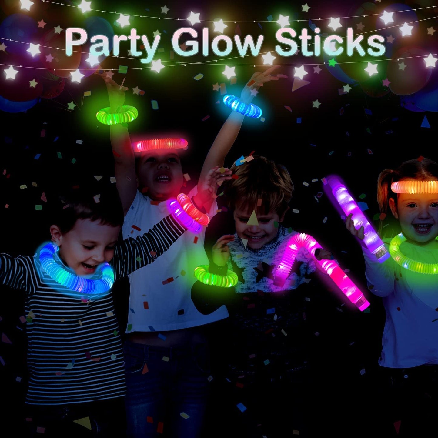 Glow Sticks Party Pack 12PCS-Glow in Dark Party Favor Supplies for Kids,Halloween Light Up Glow Necklaces Bracelets Accessories for Boys Girls,Neon Party Decorations for Birthday Camping Dance