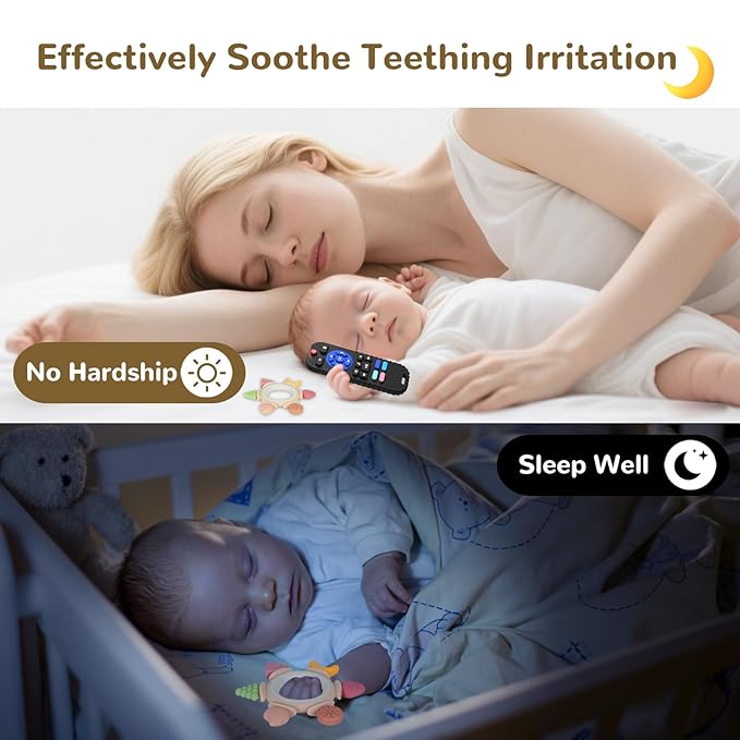 Hooku Silicone Teethers for Babies 6-12 Months, Teething Toys for Babies 0-6 Months, Baby Fruit Teethering Rings, BPA Free Baby Chew Toys, Infants Gifts