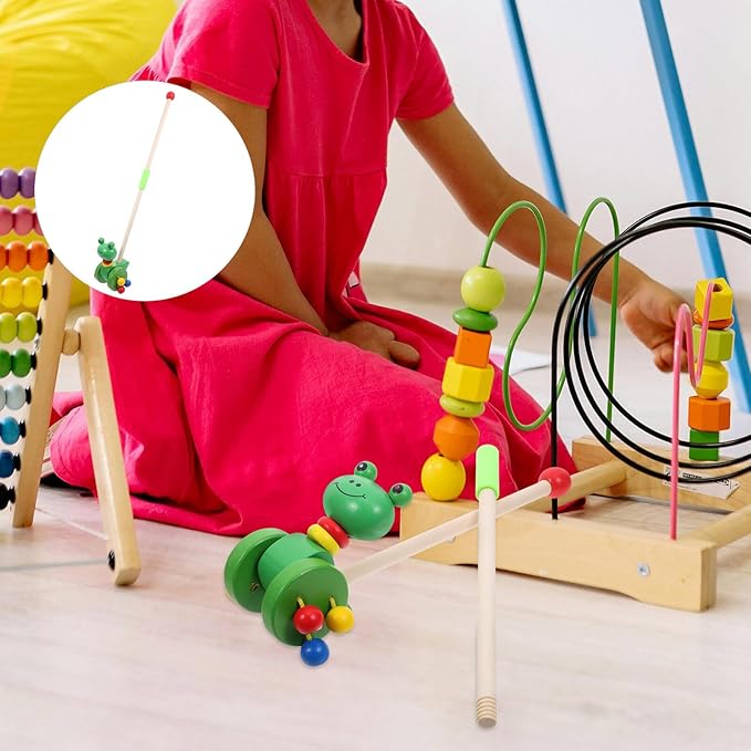 HANABASS Cartoon Animal Walker Push Cart for Learning to Walk with Removable Pole Girl and Boy Walking Aid Safe and Fun Early Development