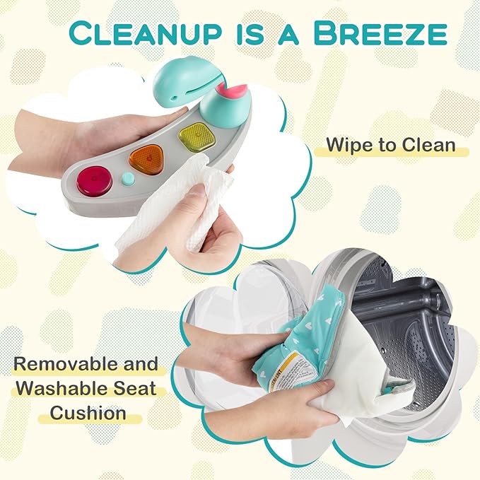 BABY JOY Baby Jumpers and Bouncers, Infant Activity Center with Music Lights Sounds, 360° Rotating Seat and 3 Adjustable Heights, Baby Play and Learning Center for 6-12 Months