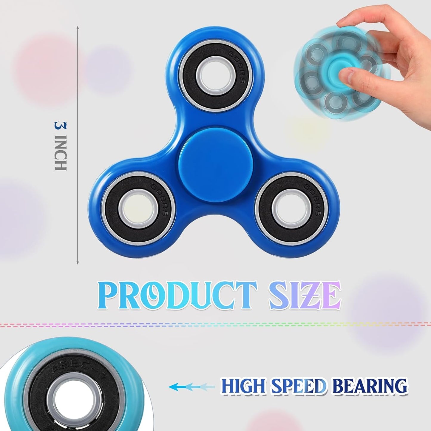 36 Pcs Fidget Spinner Toy Hand Fidget Spinner Bulk Sensory Fidget Toy Adults Fidget Spinners for Adults Kids Party Favors Classroom Prizes Gift Bag Fillers Fidget Relief Toys, 6 Colors