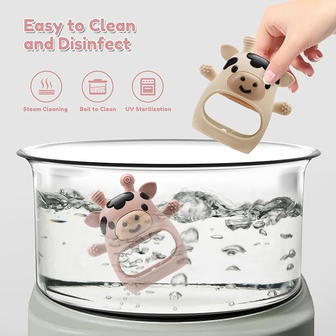 2 Pack Baby Teething Toys 0-6 6-12 Months, Adjustable Anti Dropping Wrist Teething Mittens, Food Grade Silicone Baby Chew Toys for Sucking Needs Teether for Newborns Infants Teething Relief