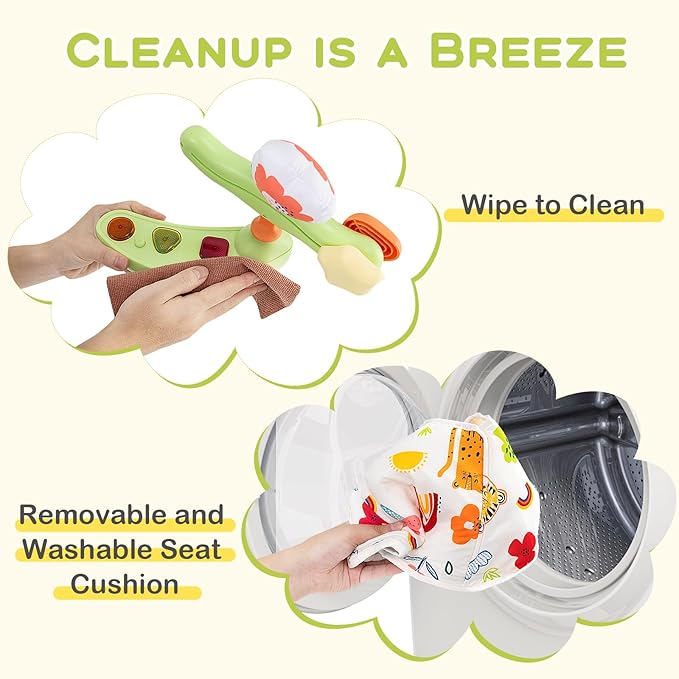 BABY JOY Baby Jumpers and Bouncers, Infant Activity Center with Music Lights Sounds, 360° Rotating Seat and 3 Adjustable Heights, Baby Play and Learning Center for 6-12 Months