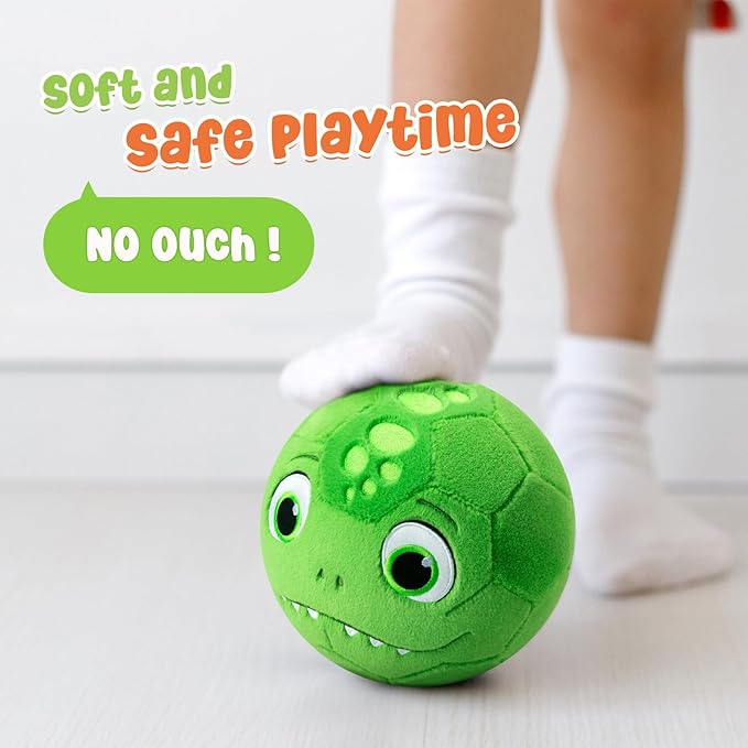 3 Pack Soft Sports Balls for Toddlers 1-3, Inflatable Plush Baby Balls Set for Kids 3-5, 5 Inch Soccer Ball & Basketball, 6.5 Inch Football, Mini Toddler Ball Toys for Boy Girl First Gifts