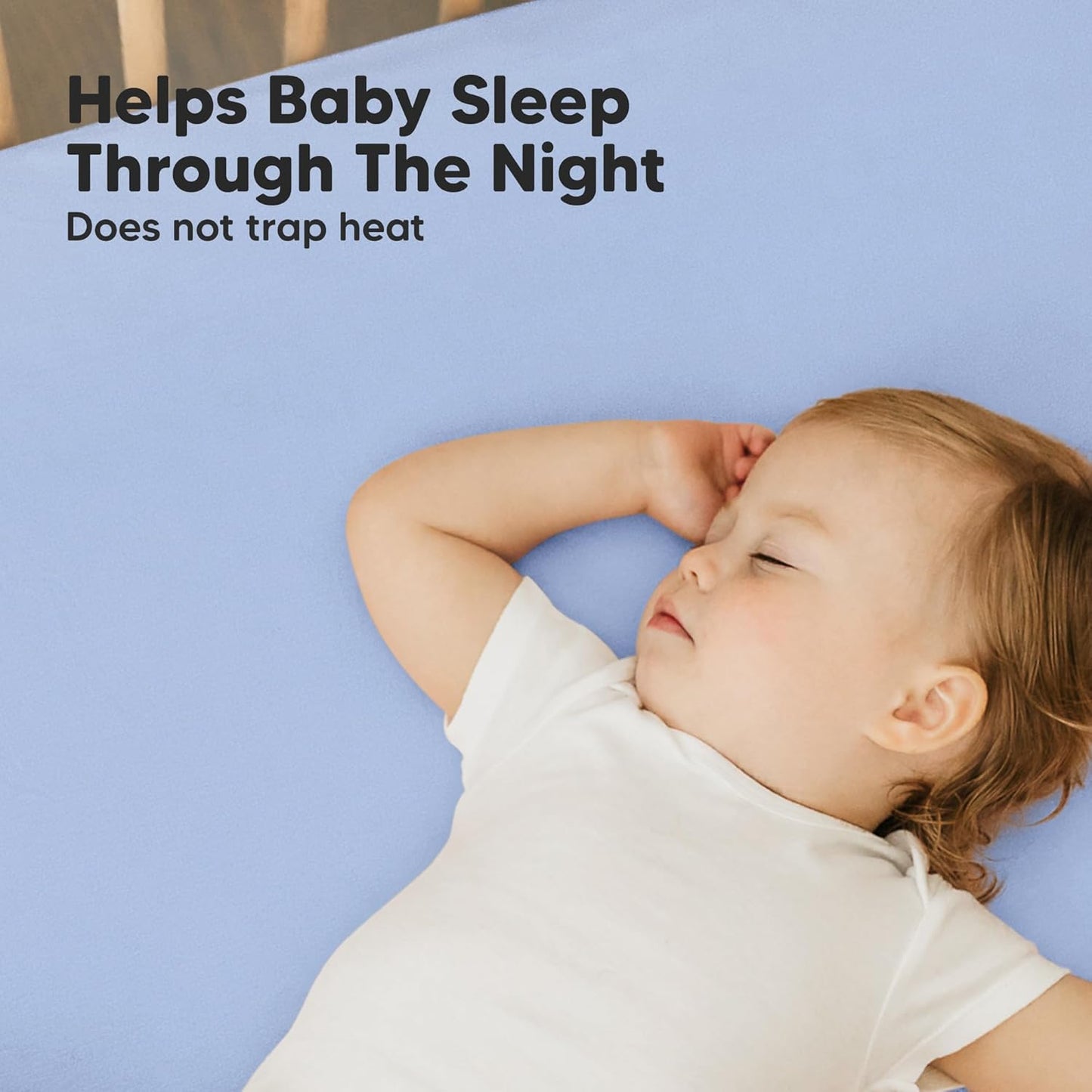 2-Pack Mini Crib Sheets Fitted - 38x26 Pack N Play Sheets for Pack and Play Mattress, Organic Cotton, Soft & Breathable Playard Bedding, Neutral Mini Toddler Bed Cover for Boys, Girls (Blue Flax)