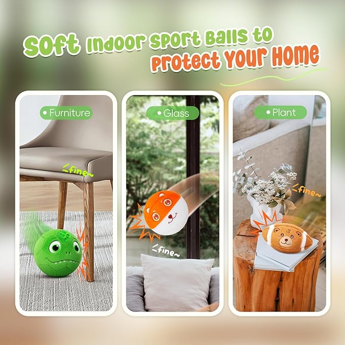 3 Pack Soft Sports Balls for Toddlers 1-3, Inflatable Plush Baby Balls Set for Kids 3-5, 5 Inch Soccer Ball & Basketball, 6.5 Inch Football, Mini Toddler Ball Toys for Boy Girl First Gifts