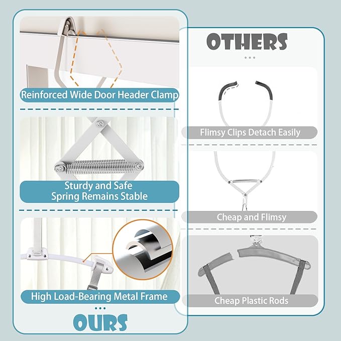 Baby Jumper, Baby Jumper Doorway with Adjustable Strap, Easy to Assemble, with a Soft Rug (Pink)