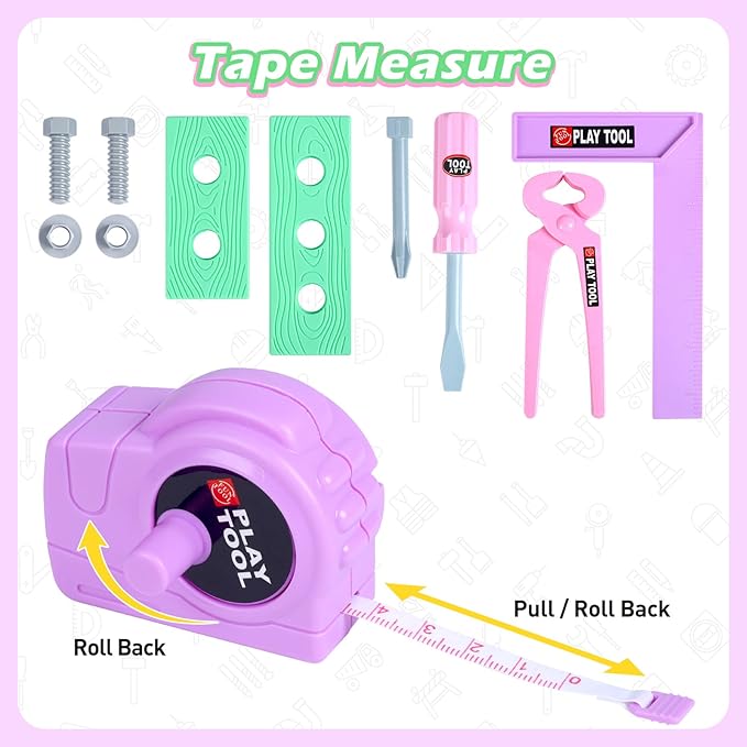 Skirtoy Toy Chainsaw for Kids, Family Day Games Pretend Play Series Kids Tool Set, Outdoor Electronic Chainsaw Toy Tool Set, STEM Preschool Toddler Tool Sets, Gifts