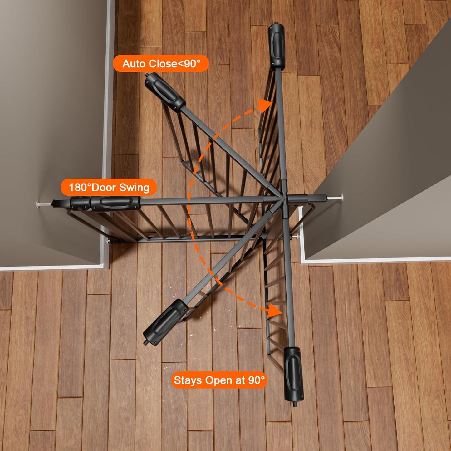 HOOEN 30" Tall Extra Wide Baby Gate for Doorways & Stairs - Large Pressure Mounted Dog & Child Safety Gates