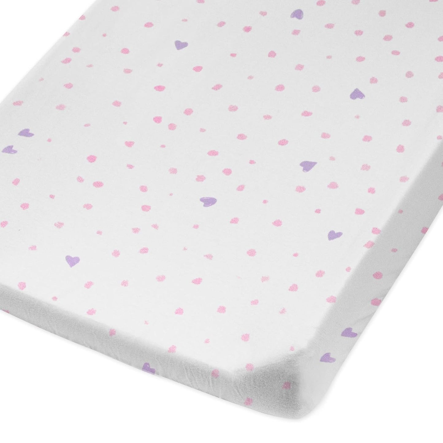HonestBaby Organic Cotton Changing Pad Covers (Set of Two), Love Dot, One Size