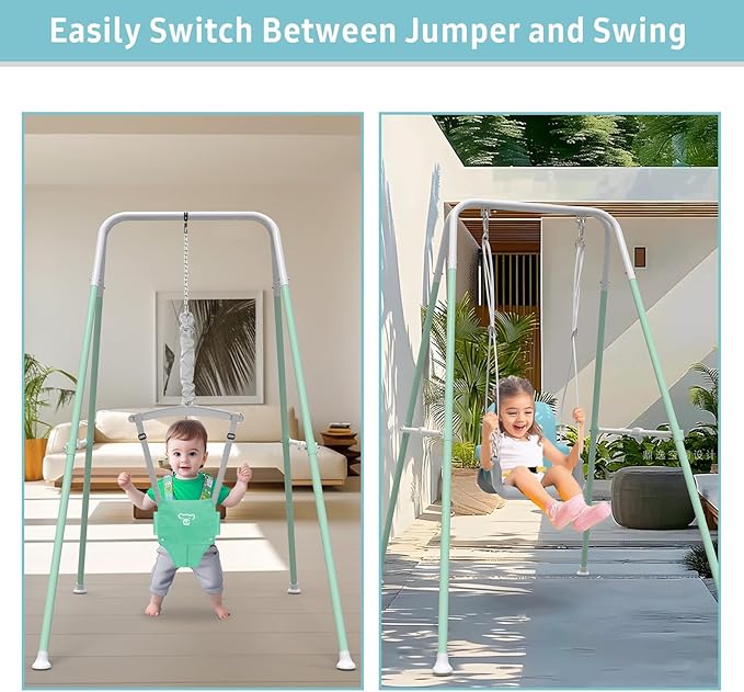 Taleco Gear 2 in 1 Toddler Swing & Baby Jumper, Foldable Baby Swing Outdoor & Indoor Use, Easily Installable and Storable
