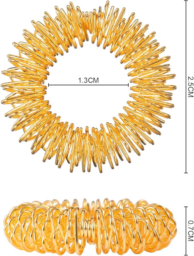 30 Pieces Acupressure Rings Spiky Sensory Rings for Fingers Stress Relief Fidget Sensory Massager for Teens Adults