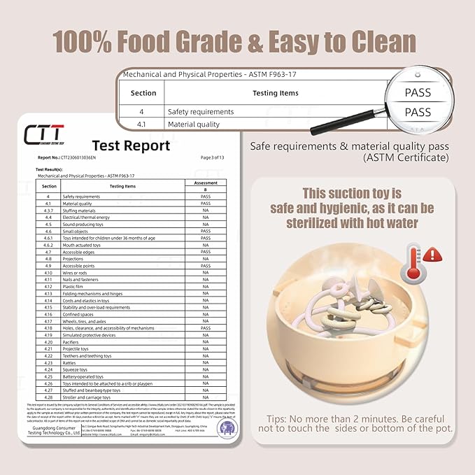 High Chair Toys with Suction Cups for Infant Toddlers Silicone Suction Cup Montessori Educational Teething Toy for Babies Ages 0-6 M+ Baby Teething Toys for 6 to 12 Months(Beige)