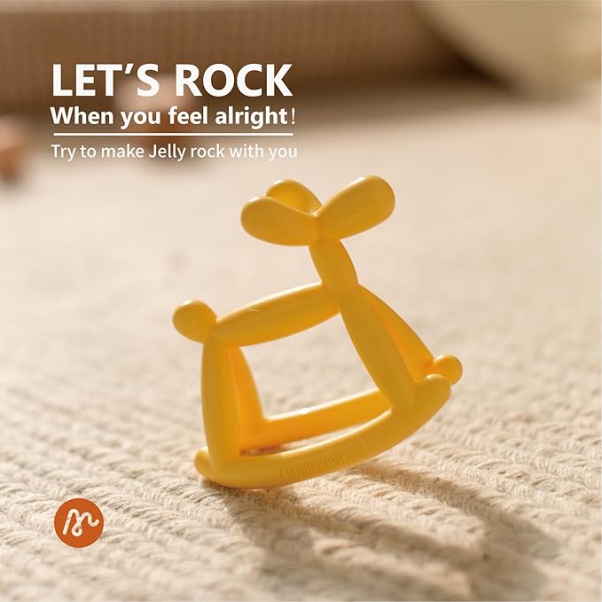 Teething Toys for Babies 0-6 Months, Jellydog Teethers for Babies 6-12 Months, Never Drop Food Grade Silicone Toddler Toys, Festivals Baby Basket Stuffers, Baby Boy Gifts, Cyan Blue