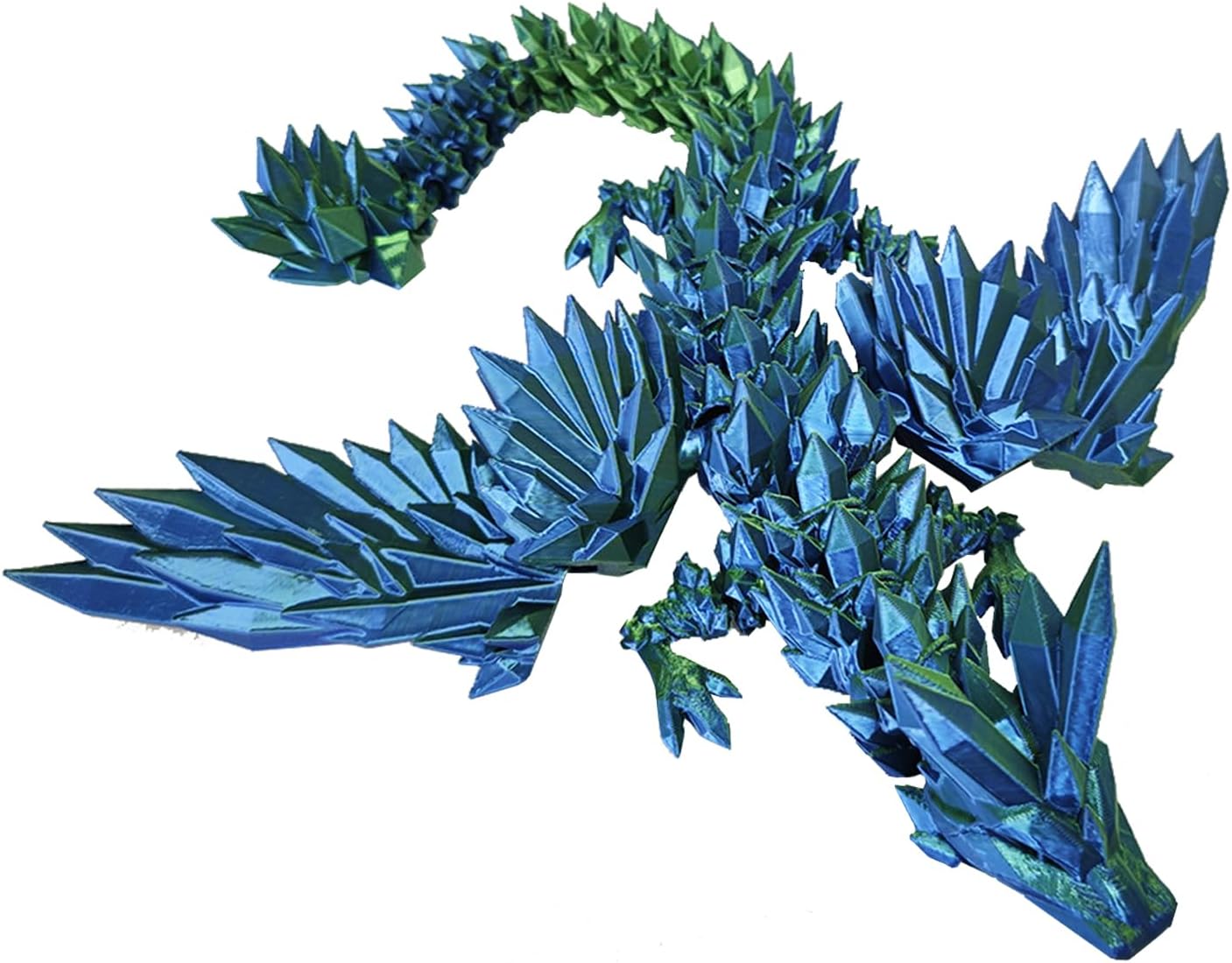 3D Printed Dragon Eggs with Dragon Inside Fidget Toys for Adults, 3D Printed Articulated Dragon, Home Office Decor Executive Desk Toys Posable Flexible Crystal Dragon Toy(F-Green)