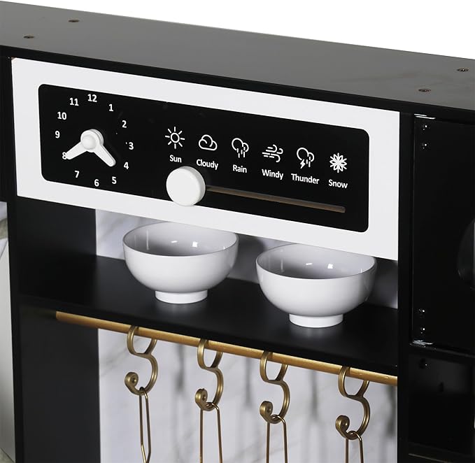 Wooden Play Kitchen with Light & Sound, Toy Sink and Water Dispenser with Runing Water, Large Toddler Kitchen Playset with Washing Machine,Premium Gifts for 3+Years Boys Grils Kids