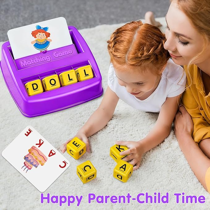 HahaGift Toddler Girl Toys Age 3 4 5 6 7，Matching Letter Game Preschool Learning Educational Toys for Kids 3-8 Year Old Boys Girls, Best Christmas Birthday Toy Gift for 3 4 5 Years Old Kindergartener