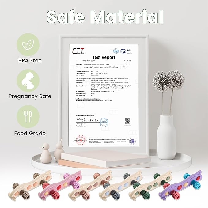 Baby Teething Toys Silicone Car Teether for Baby BPA Free Sensory Chew Toy (Green)