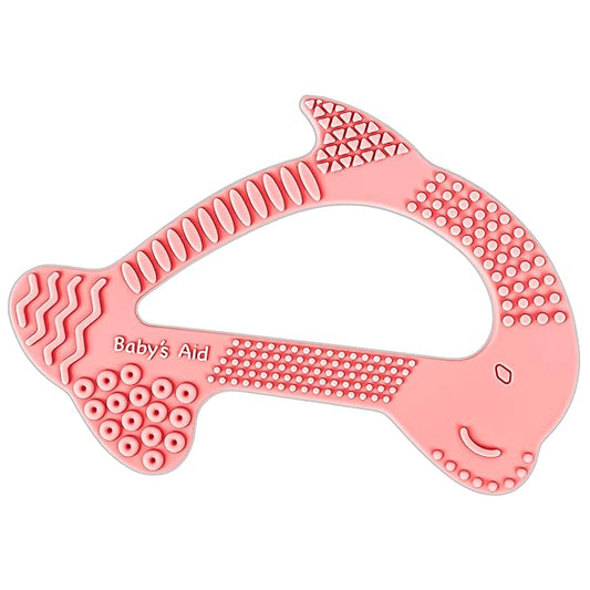 Baby Teething Toy, 8 Pain Relief Textures, Dolphin Silicone Teethers for Babies, Easy to Hold, Chew & Clean, BPA-Free Baby Teething Relief, Durable and Flexible Infant Chew Toys, 3M+ - Baby’s Aid