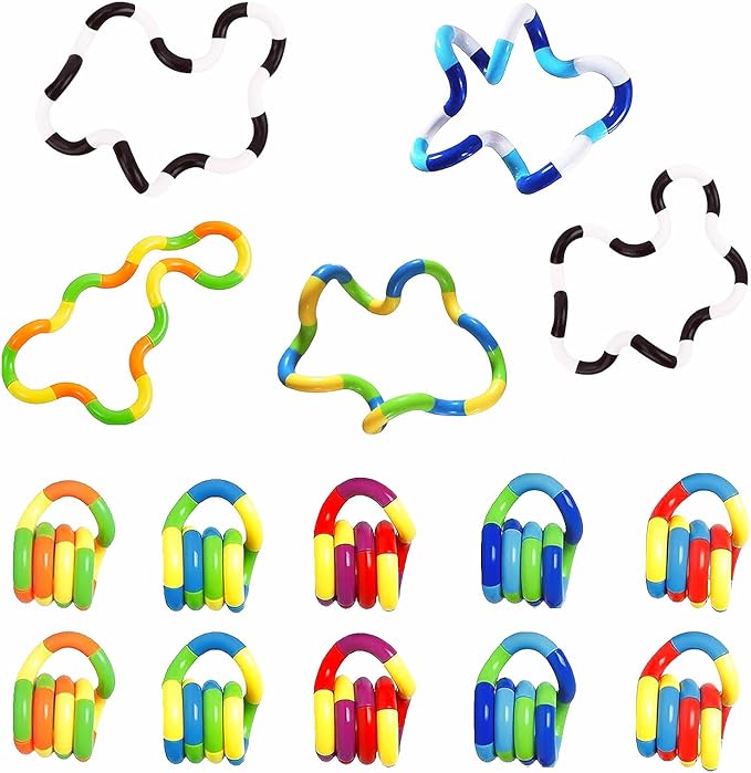15PCS Quiet Twisty Fidget Toys – Squeeze, Twist, and Spin – Multicolored Sensory Toys for Kids and Adults, Stress Relief Toys & Educational Tools for Classroom,Alternative gifts (Random Color)