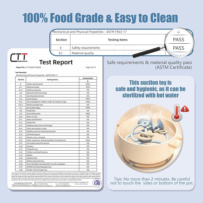 Montessori Educational Toys For Infant Toddlers, High Chair Toys With Suction Cups For Toddlers 0-6 M+ Food Grade Silicone Teething toy For Toddler 6M+, Parent-Child Baby Toy Set 12 18 M+ (Dusty Blue)