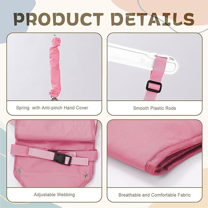 2 in 1 Baby Jumper with Swing - Indoor and Outdoor Use, Toddler Swing with Foldable Stand （Pink）