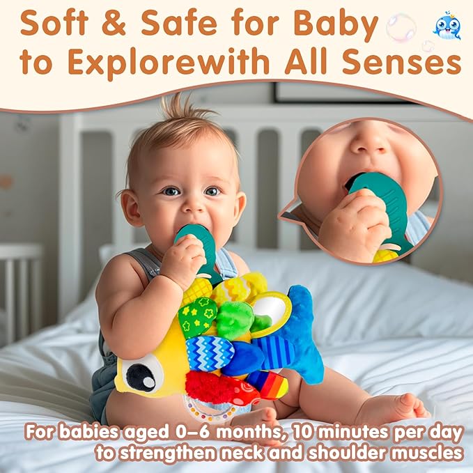 weirtoya Baby Rattles Teething Toys 3-6 Month, Baby Toys for 0-6 Months Infant Toy Sensory Toys with Beads Grasping Shaker, Tummy Time Toys for 0-3 Months, 3-6, 6-12 Months