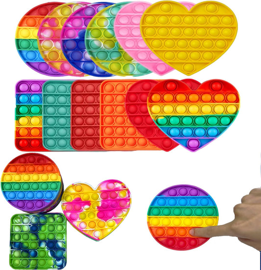 36pcs 5in Random Pop Bubble Fidget Sensory Toys, Pop Toy Bulk for Party Favor, Classroom Student Prizes Easter Basket Goodie Bag Stuffers Christmas Valentine Gift for Kid