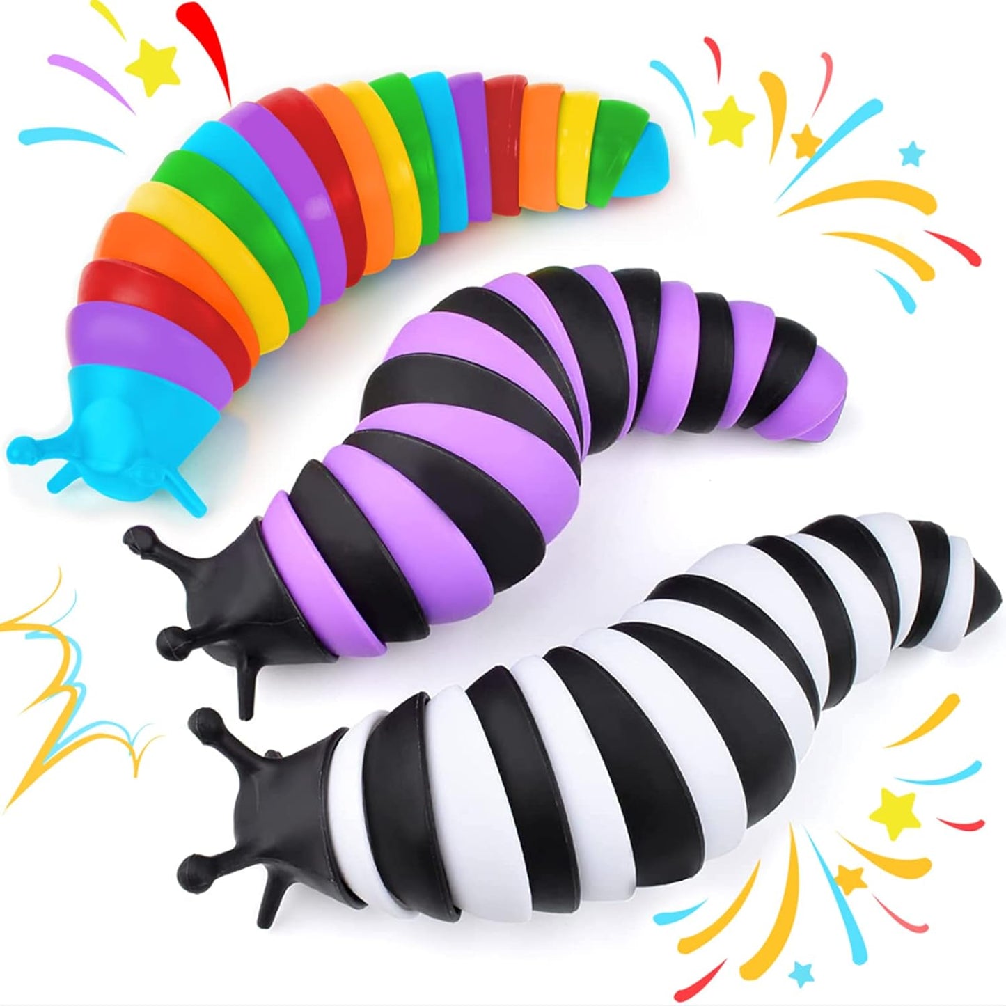 IFiwin Fidget Slug, 3PC Sensory Slug Fidget Toys