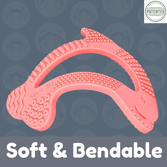 Baby Teething Toy, 8 Pain Relief Textures, Dolphin Silicone Teethers for Babies, Easy to Hold, Chew & Clean, BPA-Free Baby Teething Relief, Durable and Flexible Infant Chew Toys, 3M+ - Baby’s Aid