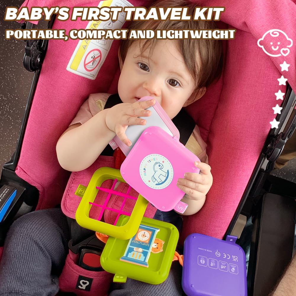 weirtoya Busy Board for 1 Year Old, Toddler Travel Toys for Toddler 1-3 Montessori Toys for 1 Year Old Travel Activities Cube Gifts for Baby Boy Girl My First Montessori Busy Board