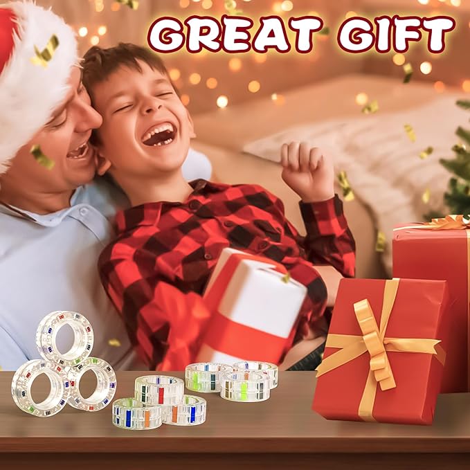 3pcs Magnetic Fidget Spinner Rings Toys for Adult- Anxiety Relief, ADHD Therapy Magnets for Teens and Kids