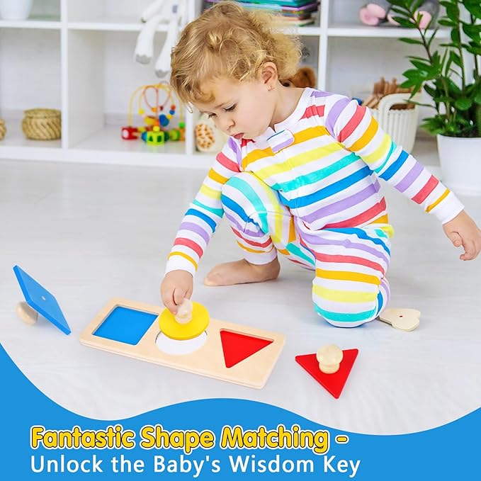 KMTJT Montessori Educational Toys for 1+ Year Old Toddler, 1st First Birthday Gifts for 1-2 Years, (Includes Stacking Cups, 2 in 1 Object Permanence Box, Bead Maze, Mirror Puzzle and More)…