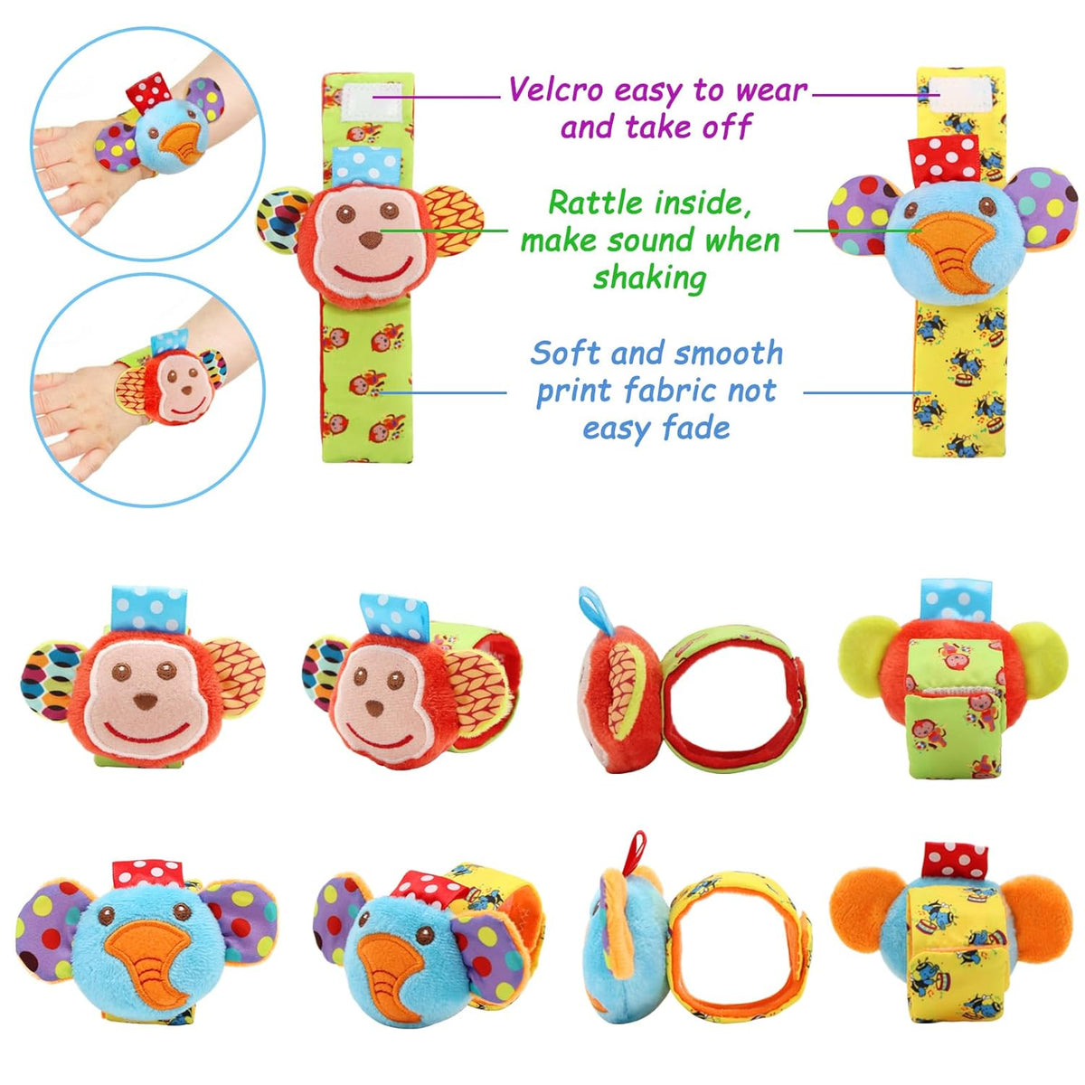 BLOOBLOOMAX Wrist Rattles Foot Finder Rattle Sock Baby Toy,Rattle Toy ...