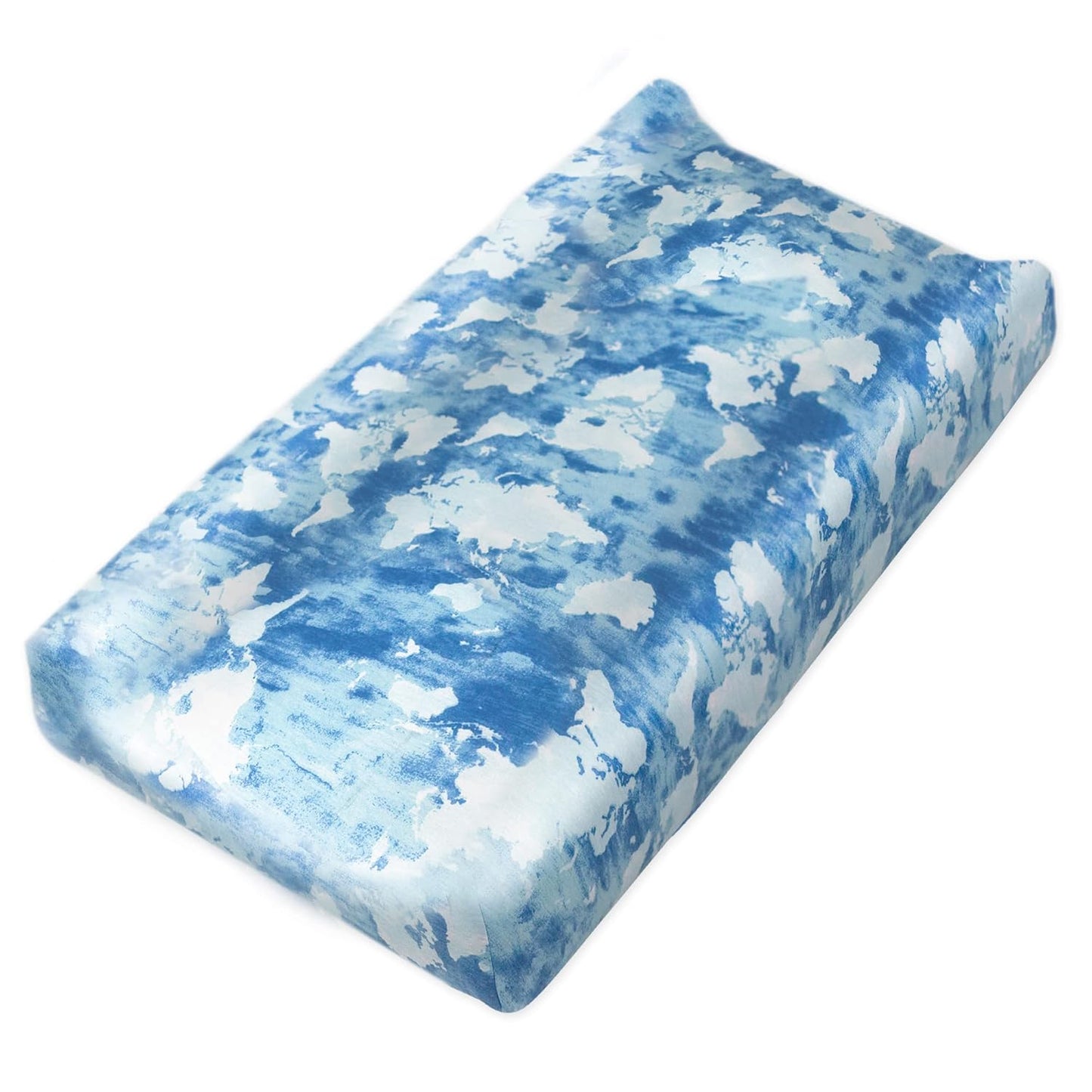 HonestBaby Boys Organic Cotton Changing Pad Cover, Watercolor World, One Size