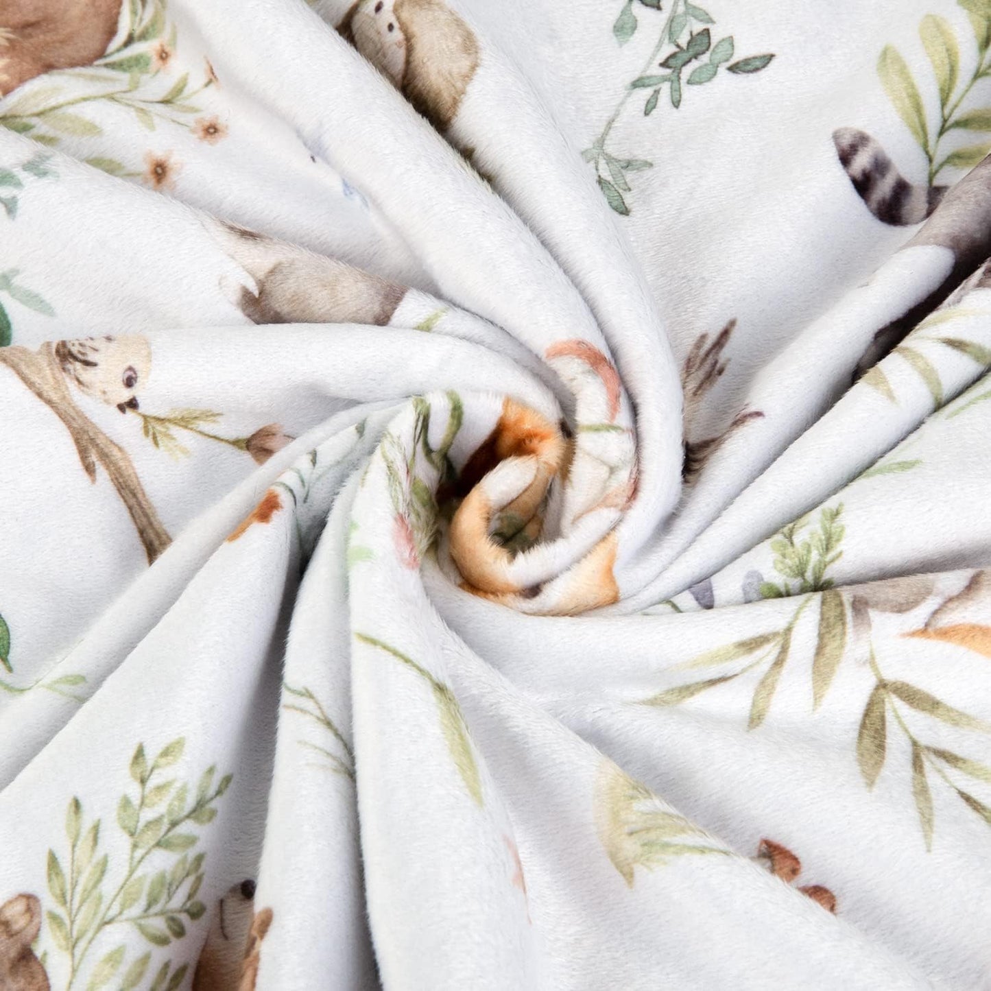 HOMRITAR Baby Blanket for Kids with Animal Woodland Soft Plush Minky Blanket with Double Layer Dotted Backing for Bed Sofa Traveling 50 x 60 Inch(125x150cm)